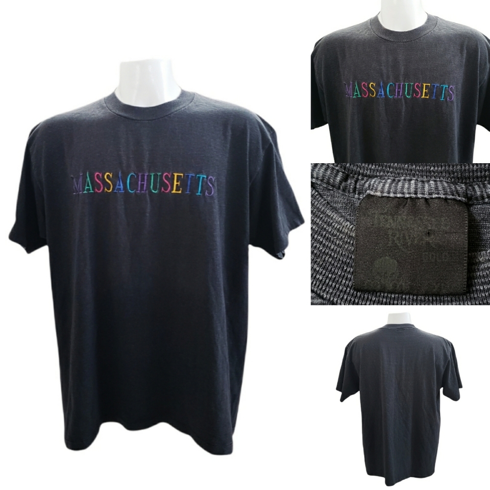 VTG 90s Multicolor Tennessee River Gold Tag Spellout Unisex shirt Gray Colorful
